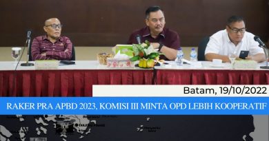 Komisi III DPRD Kepri Gelar Raker Pra-APBD 2023 bersama OPD