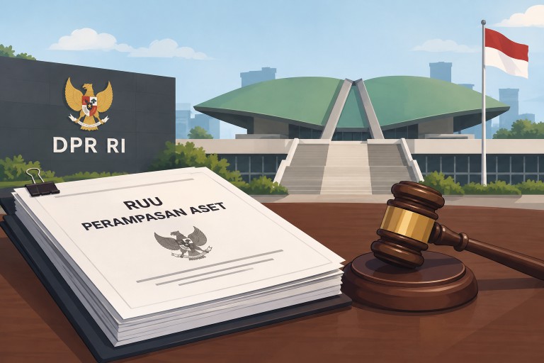 Ilustrasi RUU Perampasan Aset dan DPR RI.